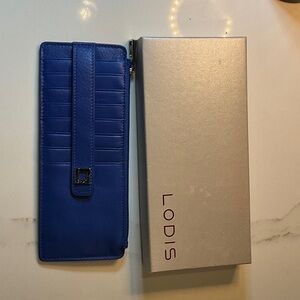 Lodis Royal Blue Leather Card Holder
